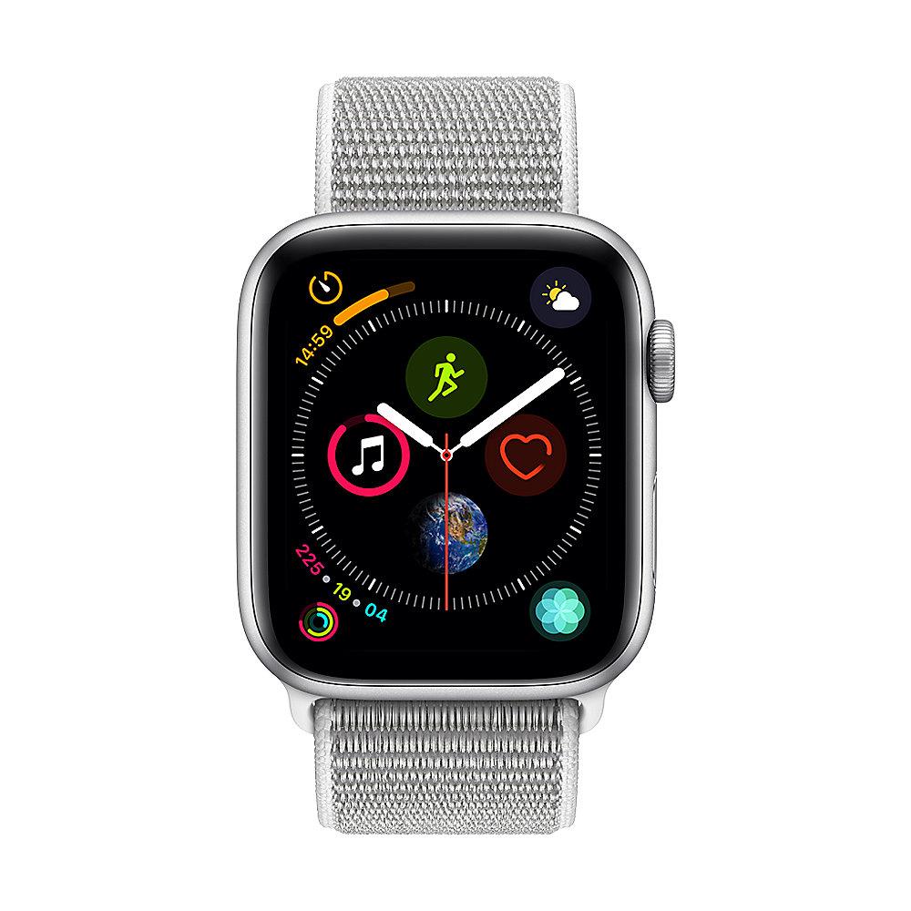 Apple Watch Series 4 LTE 44mm Aluminiumgehäuse Silber mit Sport Loop Muschel