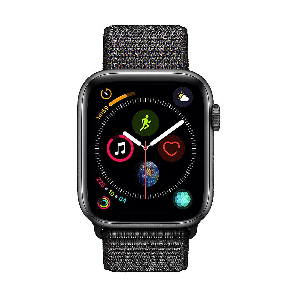 Apple Watch Series 4 LTE 44mm Aluminiumgehäuse Space Grau mit Sport Loop Schwarz