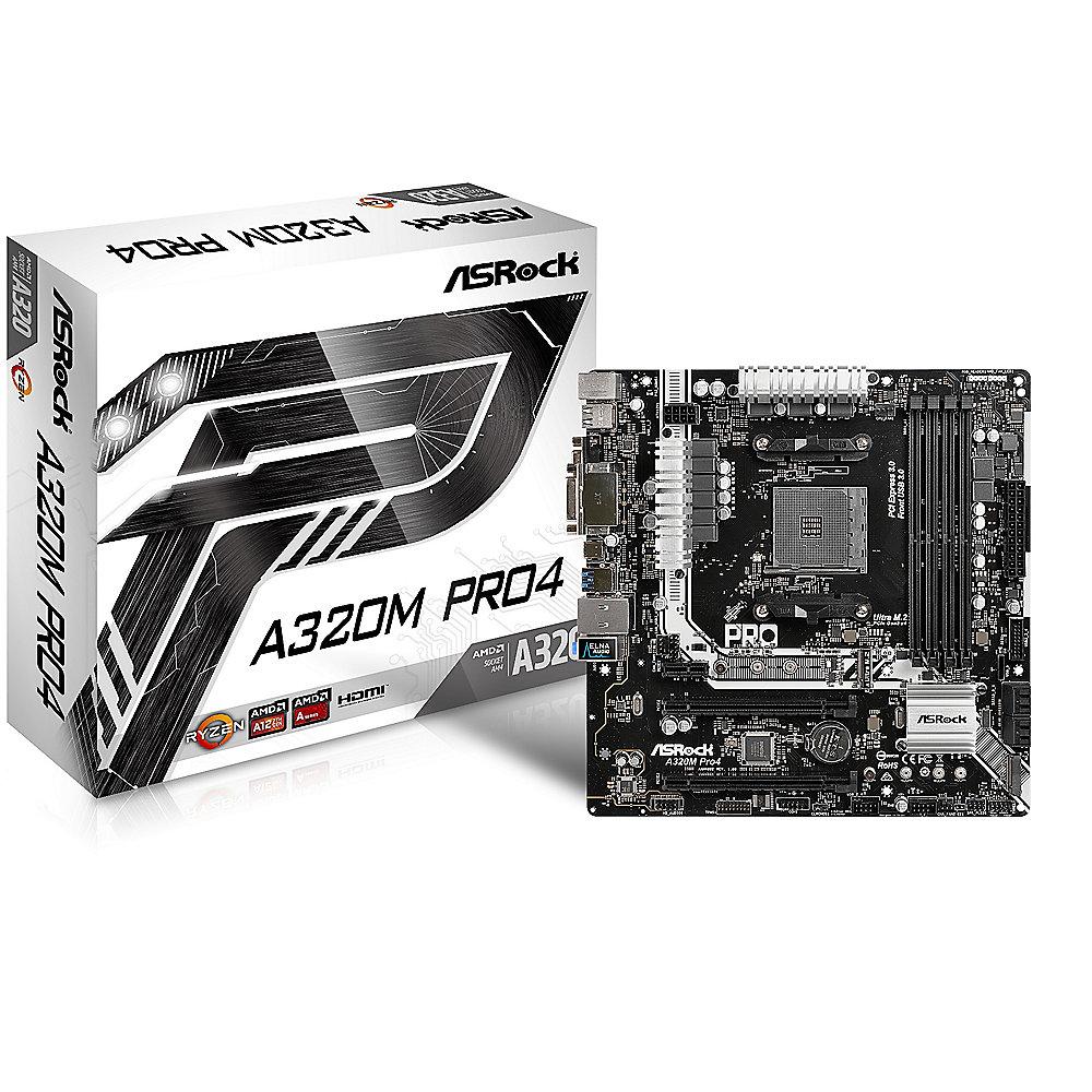 ASRock A320M Pro4 AM4 VGA/DVI/HDMI/M.2/SATAIII/USB3.0 mATX Mainboard