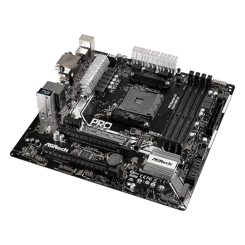 ASRock A320M Pro4 AM4 VGA/DVI/HDMI/M.2/SATAIII/USB3.0 mATX Mainboard, ASRock, A320M, Pro4, AM4, VGA/DVI/HDMI/M.2/SATAIII/USB3.0, mATX, Mainboard