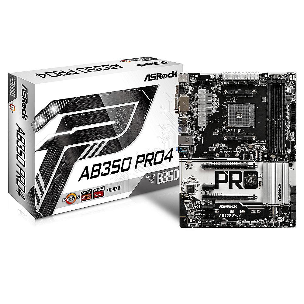 ASRock AB350 Pro4 AM4 ATX MainboardVGA/DVI/HDMI/M.2/SATAIII/USB3.0