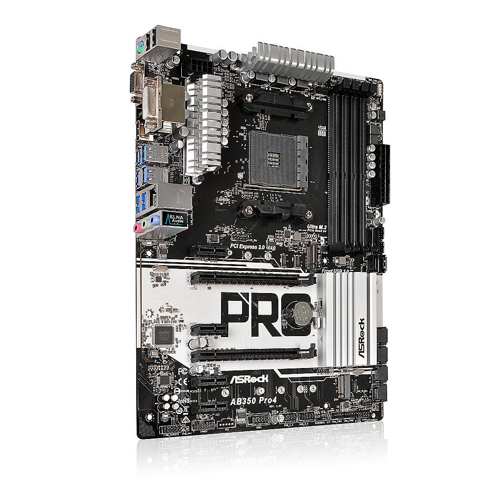 ASRock AB350 Pro4 AM4 ATX MainboardVGA/DVI/HDMI/M.2/SATAIII/USB3.0