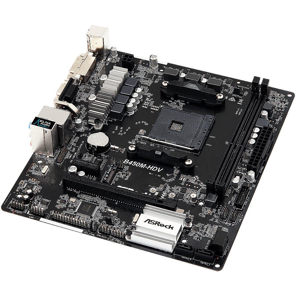 ASRock B450M-HDV AM4 mATX Mainboard M.2/DVI/HDMI/VGA/USB3.1(Gen1), ASRock, B450M-HDV, AM4, mATX, Mainboard, M.2/DVI/HDMI/VGA/USB3.1, Gen1,