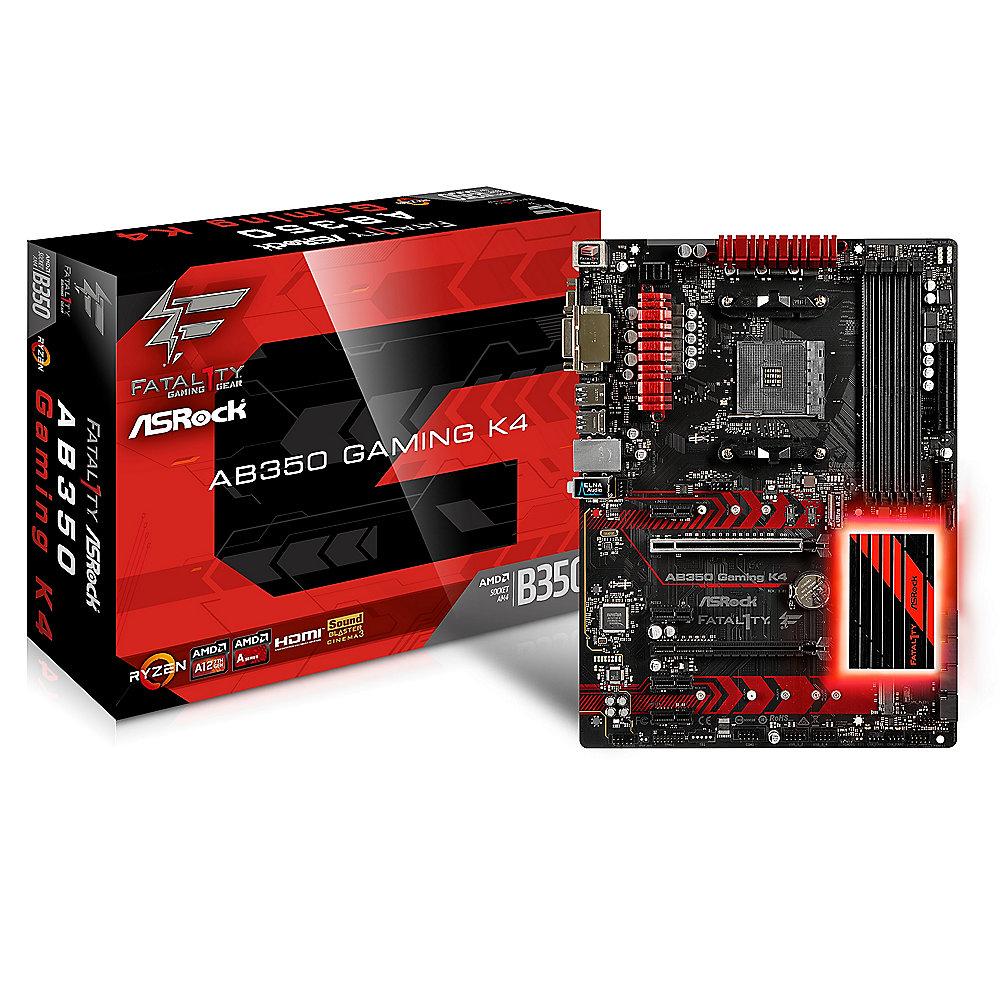 ASRock Fatal1ty AB350 Gaming K4 AM4 ATX Mainboard VGA/DVI/HDMI/M.2/USB3.0