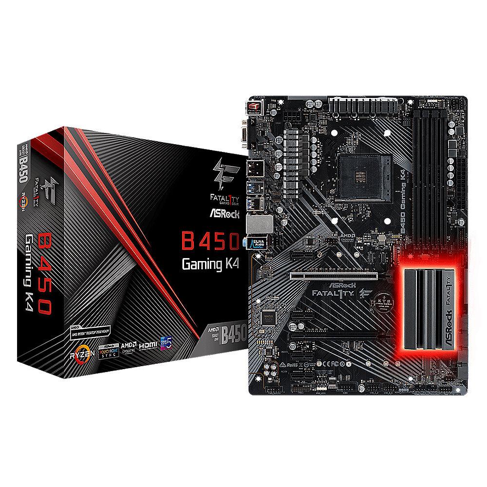 ASRock Fatal1ty B450 Gaming K4 AM4 ATX Mainboard M.2/DP/HDMI/VGA/USB3.1(Gen2)