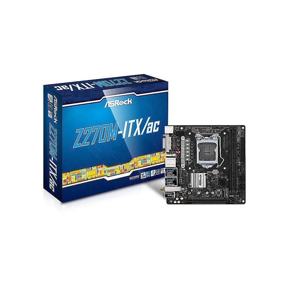 ASRock Z270M-ITX/ac mITX Mainboard Sockel 1151 USB3.0/M.2/2xHDMI/DVI/2xGb-LAN