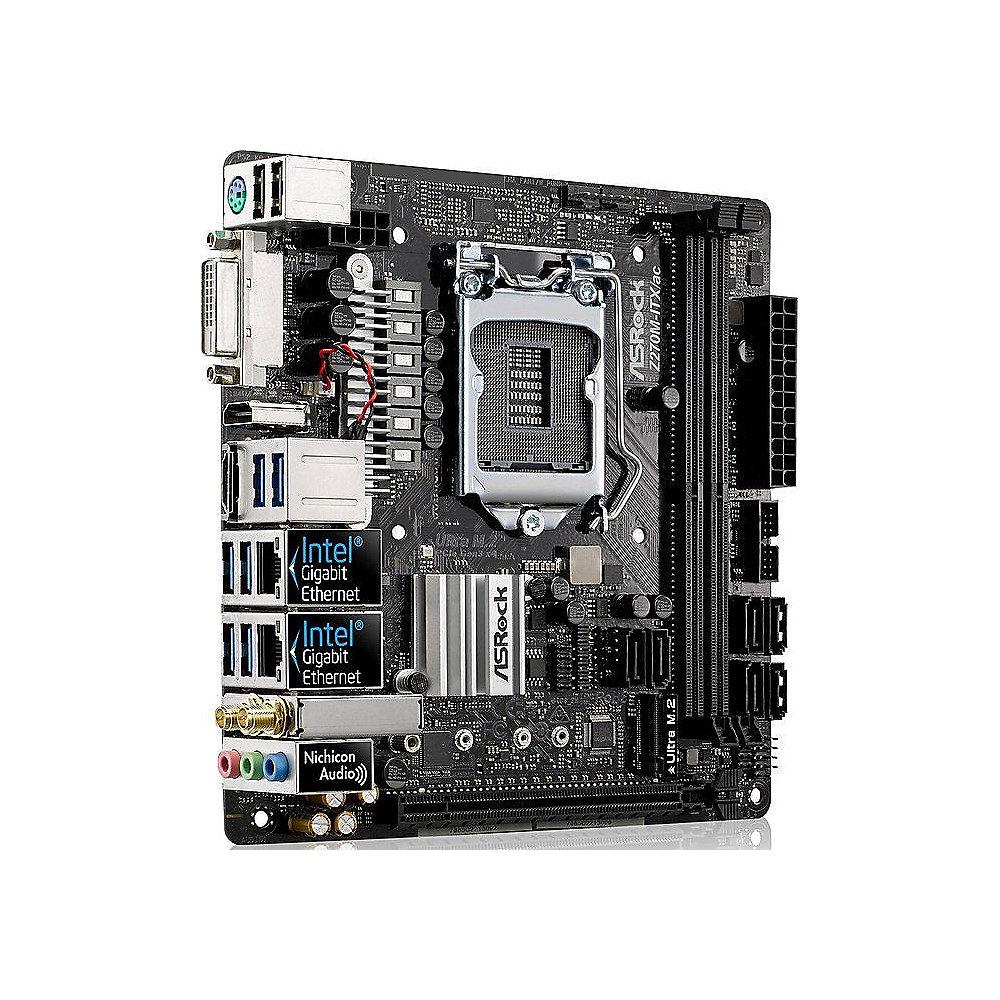 ASRock Z270M-ITX/ac mITX Mainboard Sockel 1151 USB3.0/M.2/2xHDMI/DVI/2xGb-LAN