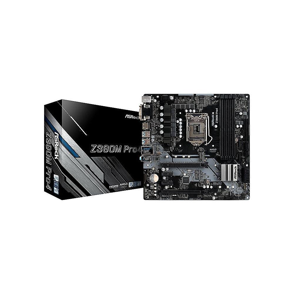 ASRock Z390M Pro4 microATX Mainboard Sockel 1151 2xM.2/DVI/HDMI/VGA/USB3.1(A C), ASRock, Z390M, Pro4, microATX, Mainboard, Sockel, 1151, 2xM.2/DVI/HDMI/VGA/USB3.1, A, C,