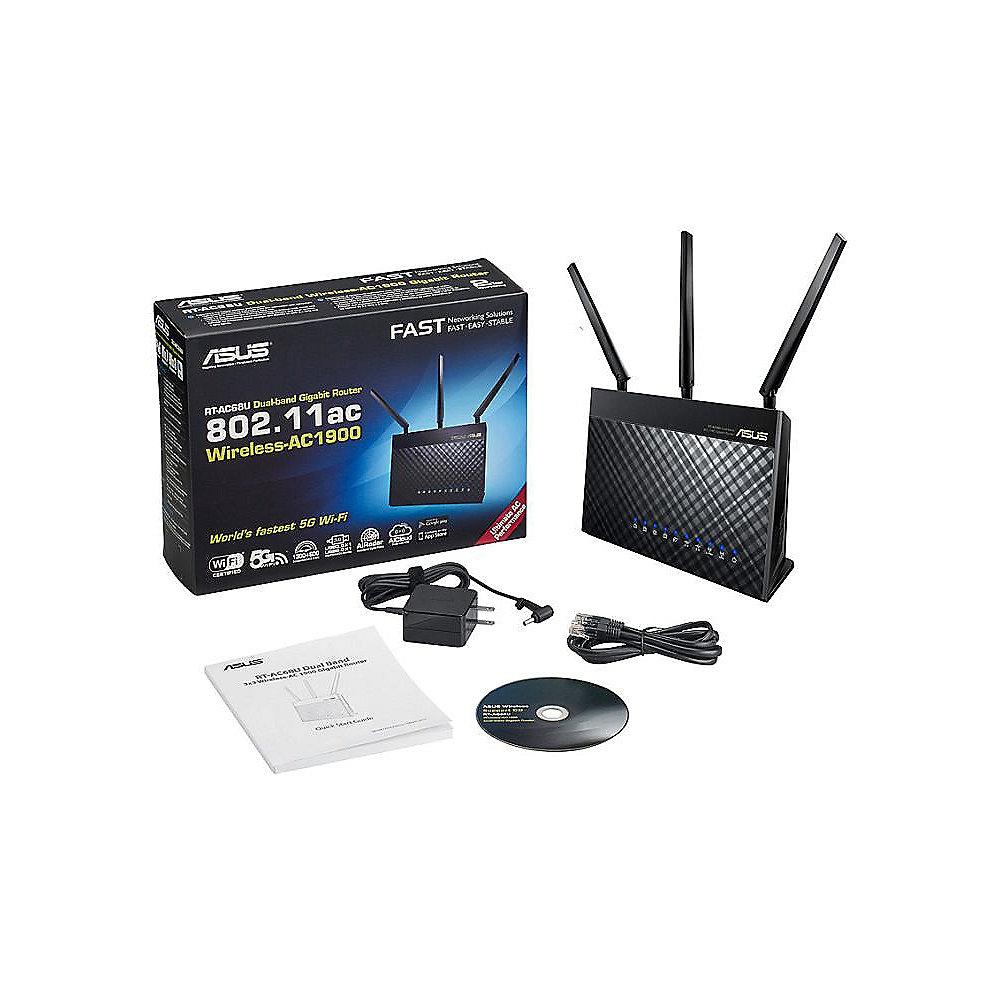 ASUS AC1900 RT-AC68U 1900Mbit DualBand WLAN Gigabit Router, ASUS, AC1900, RT-AC68U, 1900Mbit, DualBand, WLAN, Gigabit, Router