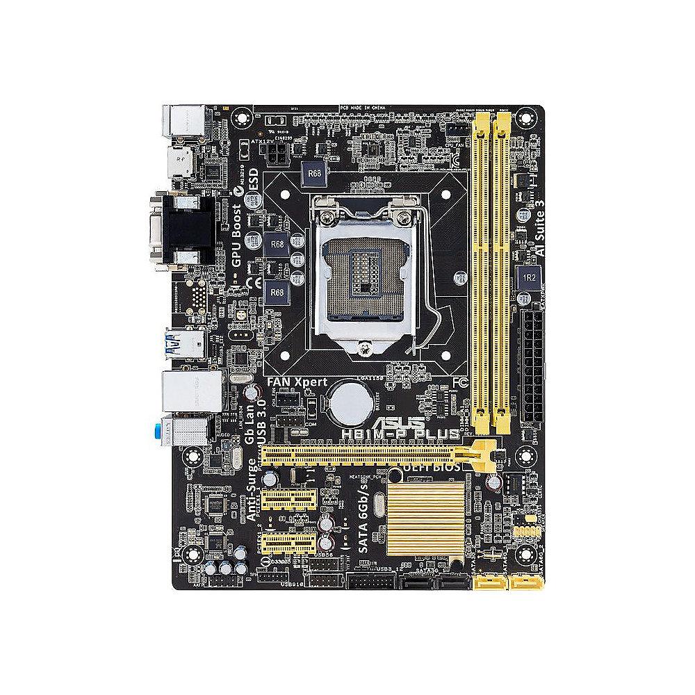 ASUS H81M-P Plus GL/USB3.0/SATA600/HDMI/DVI/VGA H81 mATX Mainboard Sockel 1150