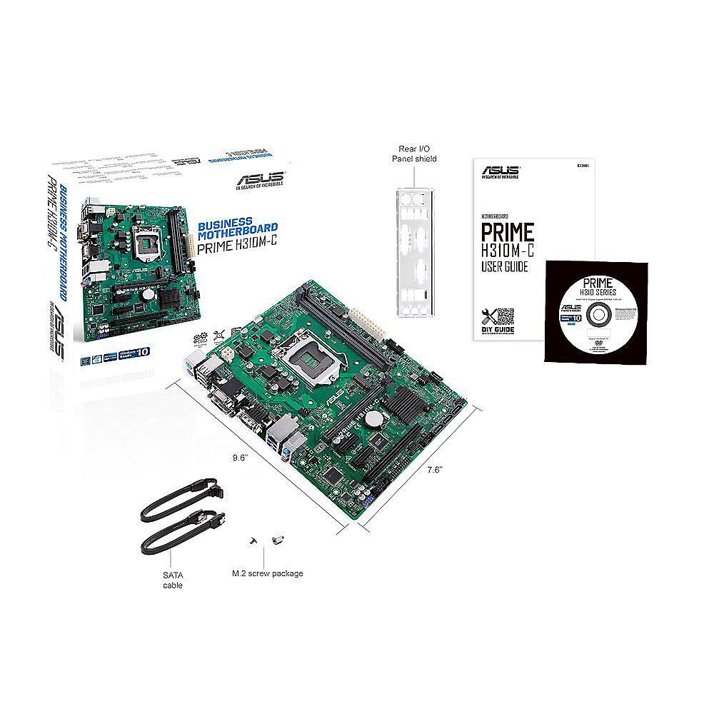 ASUS Prime H310M-C mATX Mainboard Sockel 1151 DVI/VGA/M.2/COM/USB3.1 (Gen 1)