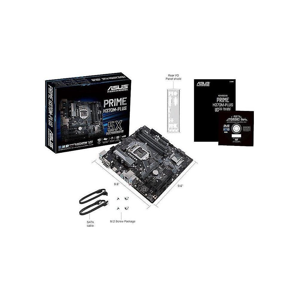 ASUS PRIME H370M-Plus mATX Mainboard Sockel 1151 DVI/HDMI/VGA/M.2