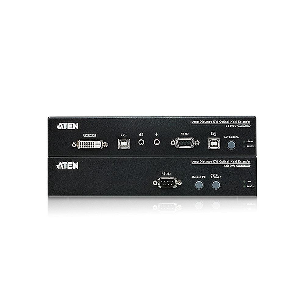 Aten CE690 DVI-KVM-Verlängerung über Glasfaser (20km) schwarz