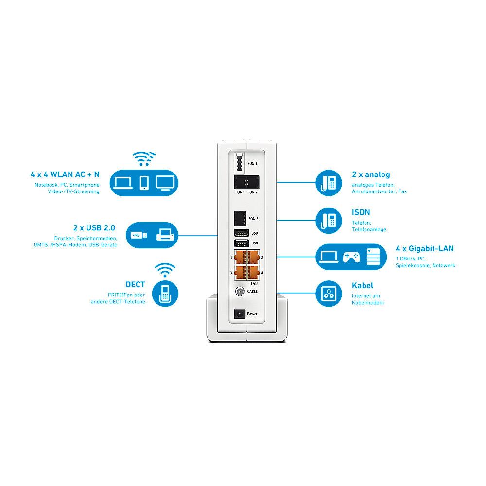 AVM FRITZ!Box 6590 Cable WLAN-ac Kabelmodem Router   FRITZ! Fon C5, AVM, FRITZ!Box, 6590, Cable, WLAN-ac, Kabelmodem, Router, , FRITZ!, Fon, C5