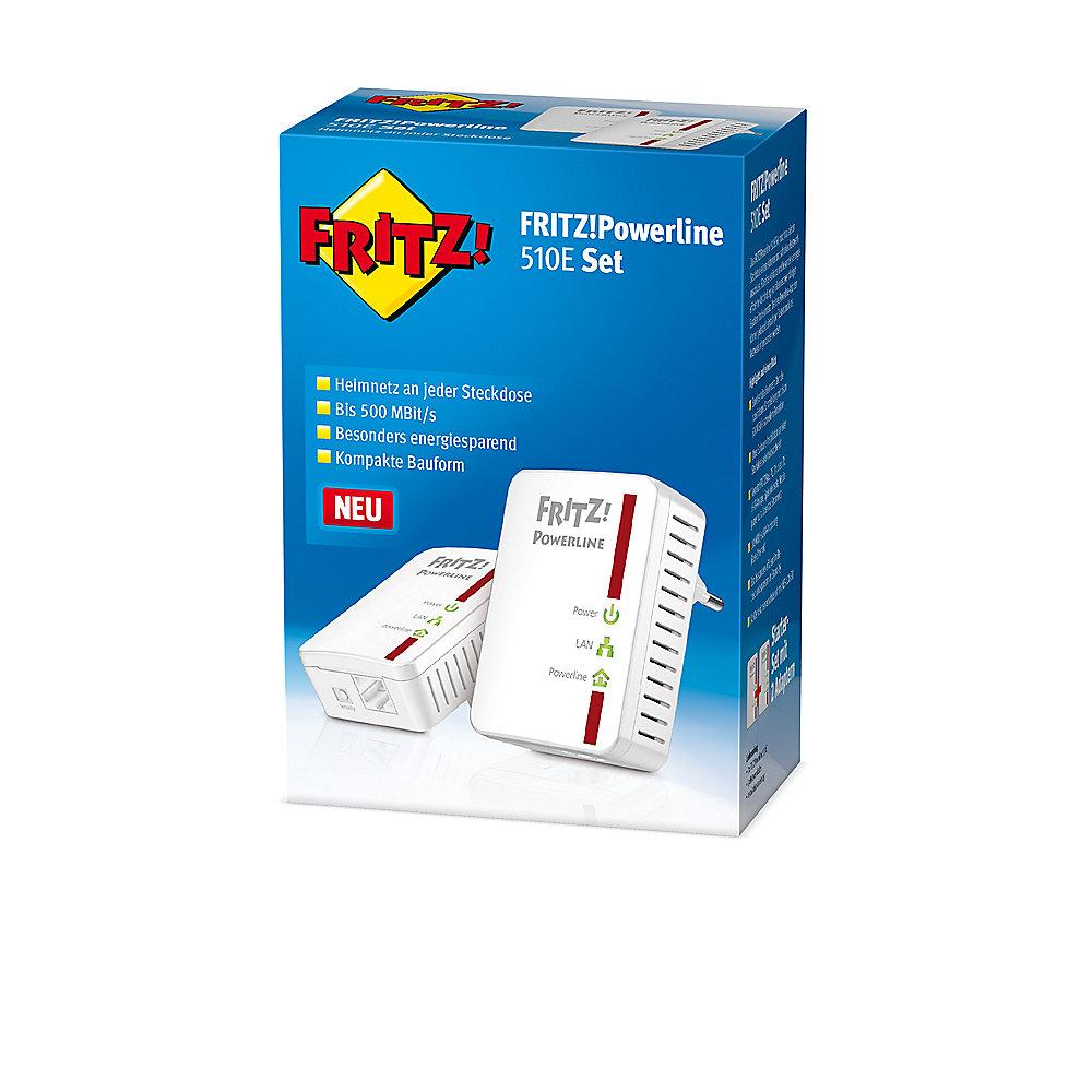 AVM FRITZ!Powerline 510E Set (500 Mbit/s, Fast-Ethernet-LAN)