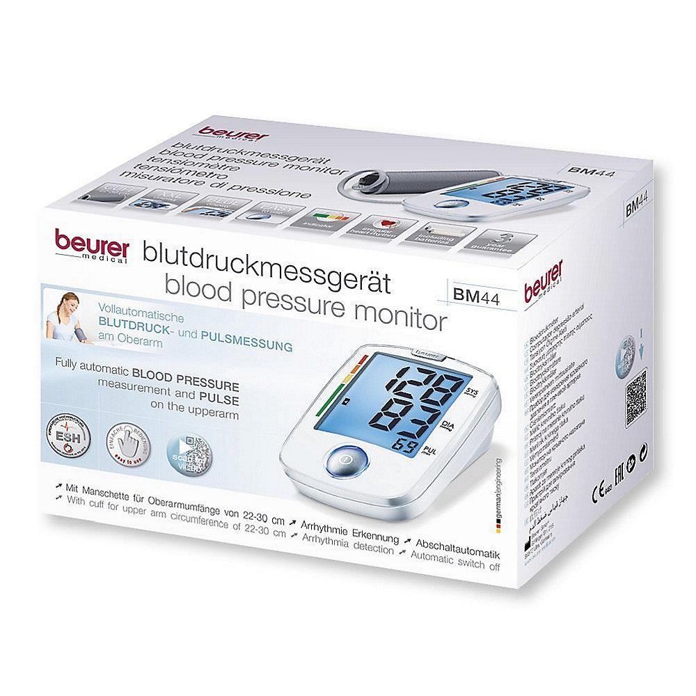 Beurer BM 44 Oberarm-Blutdruckmessgerät weiß, Beurer, BM, 44, Oberarm-Blutdruckmessgerät, weiß