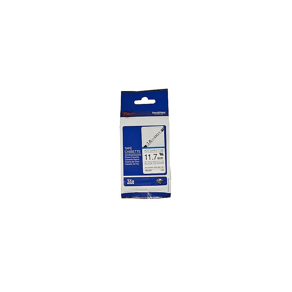 Brother HSE-231 Schrumpfschlauch bedruckbar schwarz/weiß 12mm x 1,5m