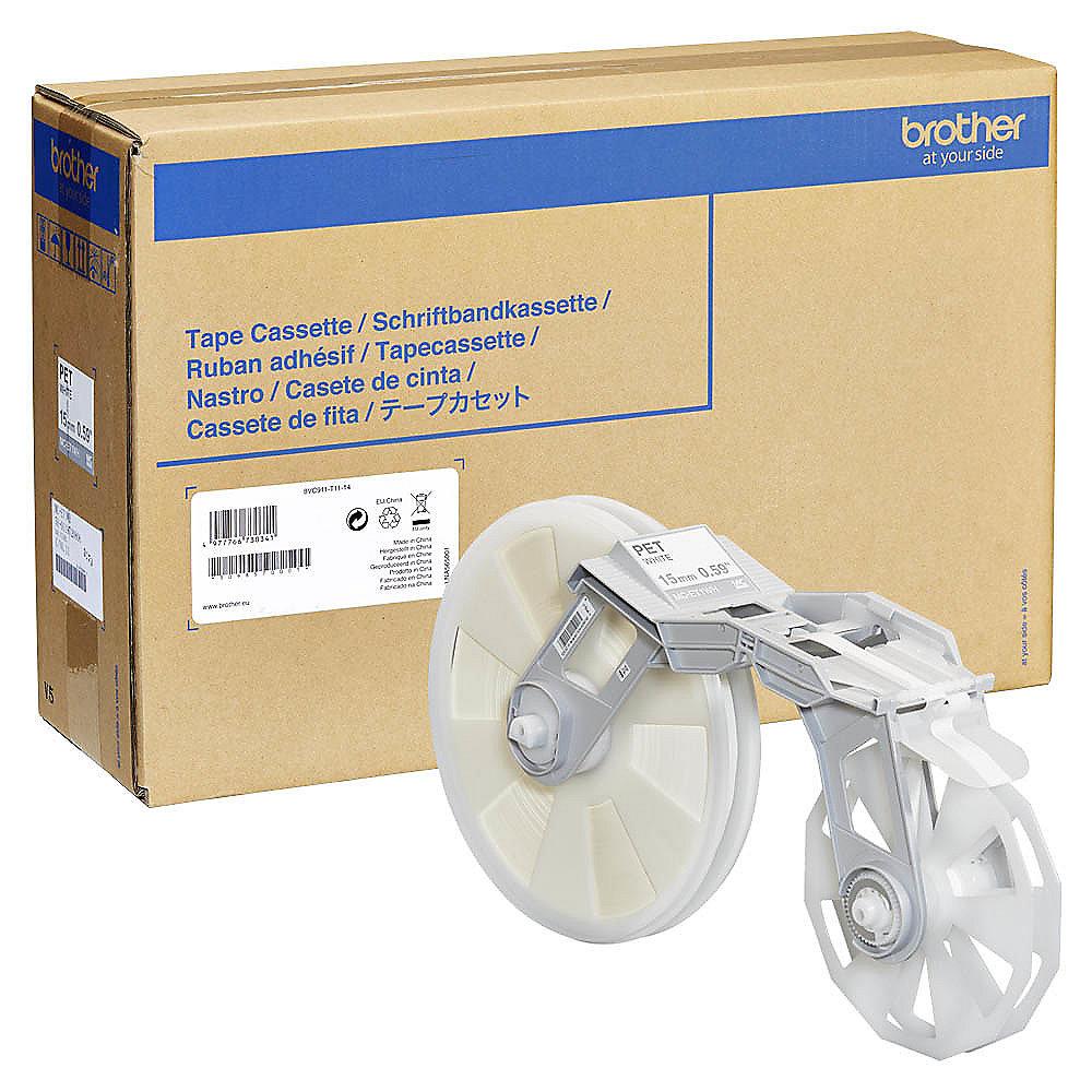 Brother MC-ET1WH Plastikband Bandkassette weiß 15mm x 310m