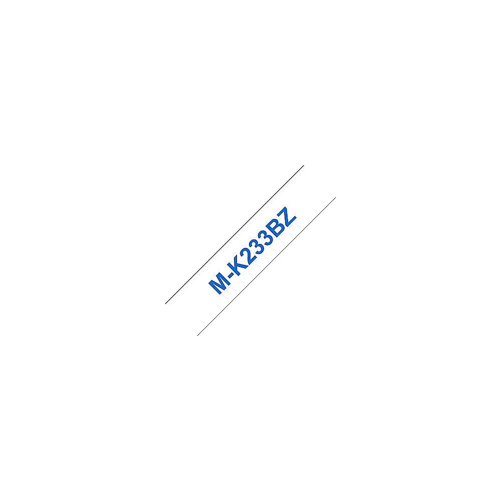 Brother MK-233BZ M-Schriftband, 12mm x 8m, blau auf weiß, nicht laminiert