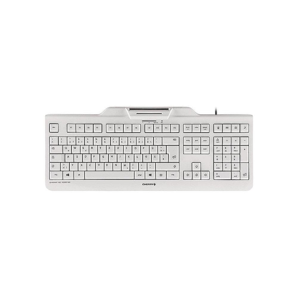 Cherry KC 1000 SC Keyboard mit Smart Card Reader USB weiß-grau