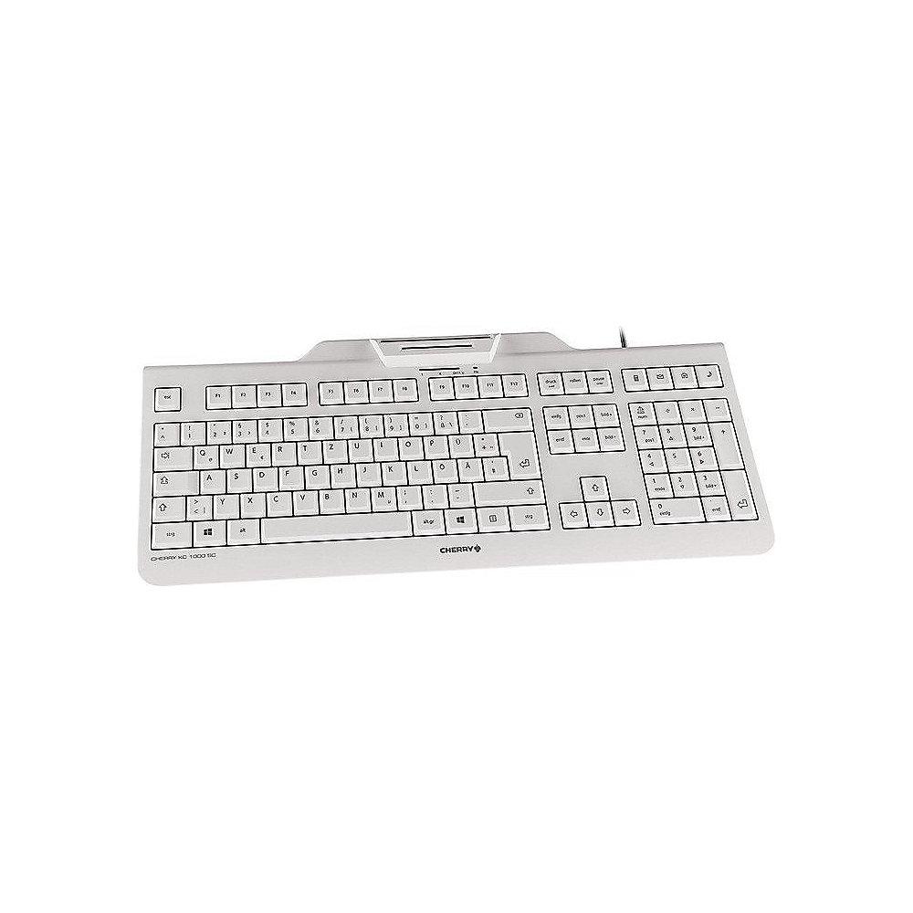 Cherry KC 1000 SC Keyboard mit Smart Card Reader USB weiß-grau