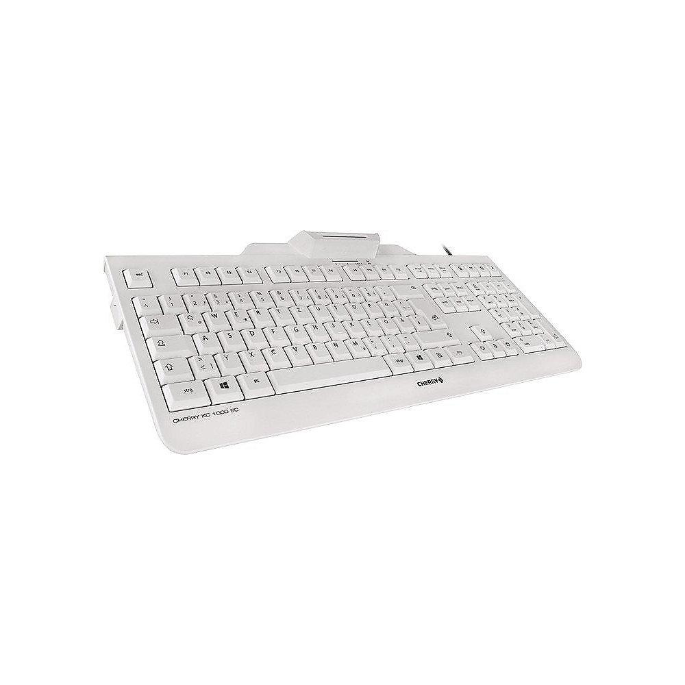 Cherry KC 1000 SC Keyboard mit Smart Card Reader USB weiß-grau, Cherry, KC, 1000, SC, Keyboard, Smart, Card, Reader, USB, weiß-grau