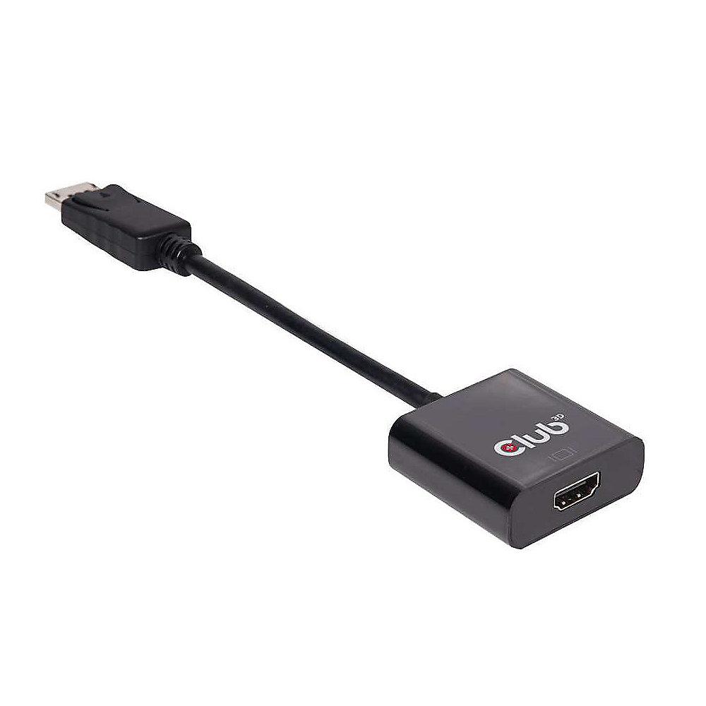 Club 3D DisplayPort 1.2 Adapter DP zu HDMI 2.0 aktiv UHD 4K60Hz schwarz CAC-2070, Club, 3D, DisplayPort, 1.2, Adapter, DP, HDMI, 2.0, aktiv, UHD, 4K60Hz, schwarz, CAC-2070