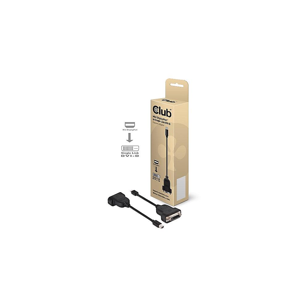 Club 3D Displayport Adapterkabel 0,23m mini DP zu DVI-D St./Bu. schwarz CAC-1100, Club, 3D, Displayport, Adapterkabel, 0,23m, mini, DP, DVI-D, St./Bu., schwarz, CAC-1100