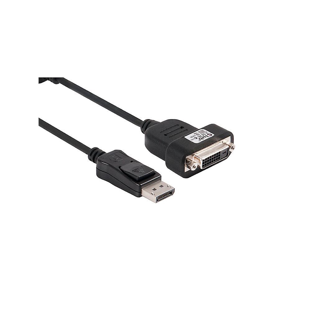 Club 3D DisplayPort Adapterkabel DP zu DVI-Single aktiv St./Bu. schwarz CAC-1052