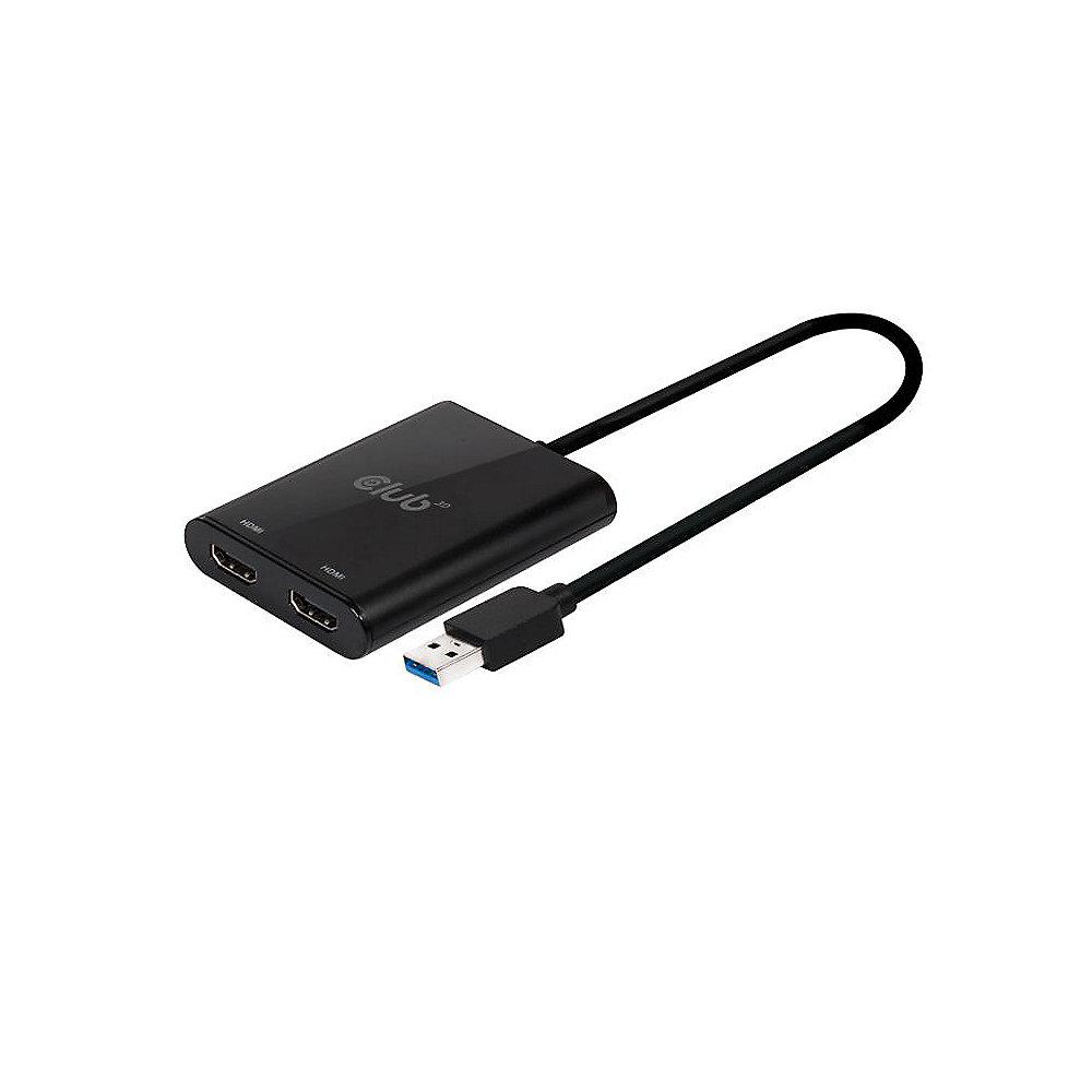 Club 3D SenseVision USB-A auf HDMI 2.0 Adapter Dual Monitor 4K 60Hz CSV-1474