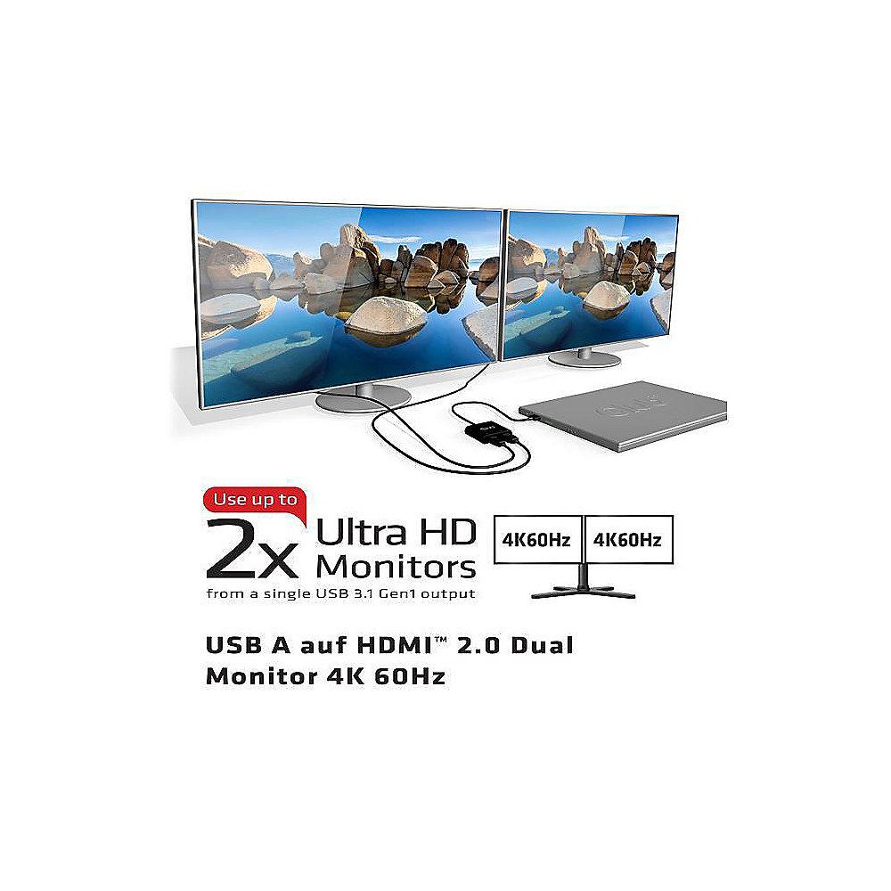 Club 3D SenseVision USB-A auf HDMI 2.0 Adapter Dual Monitor 4K 60Hz CSV-1474, Club, 3D, SenseVision, USB-A, HDMI, 2.0, Adapter, Dual, Monitor, 4K, 60Hz, CSV-1474