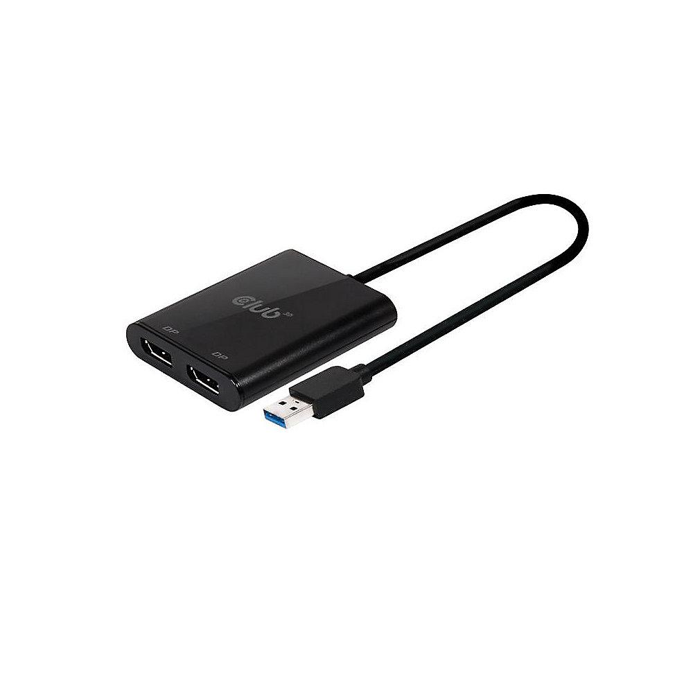 Club 3D USB 3.1 Adapter Typ-A zu DP Dual Monitor 4K 60Hz St./Bu. CSV-1477