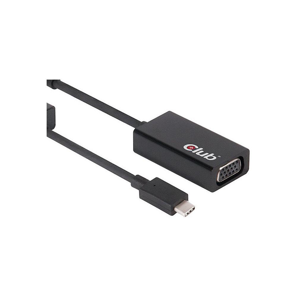 Club 3D USB 3.1 Adapter Typ-C zu VGA aktiv St./Bu. schwarz CAC-1502, Club, 3D, USB, 3.1, Adapter, Typ-C, VGA, aktiv, St./Bu., schwarz, CAC-1502