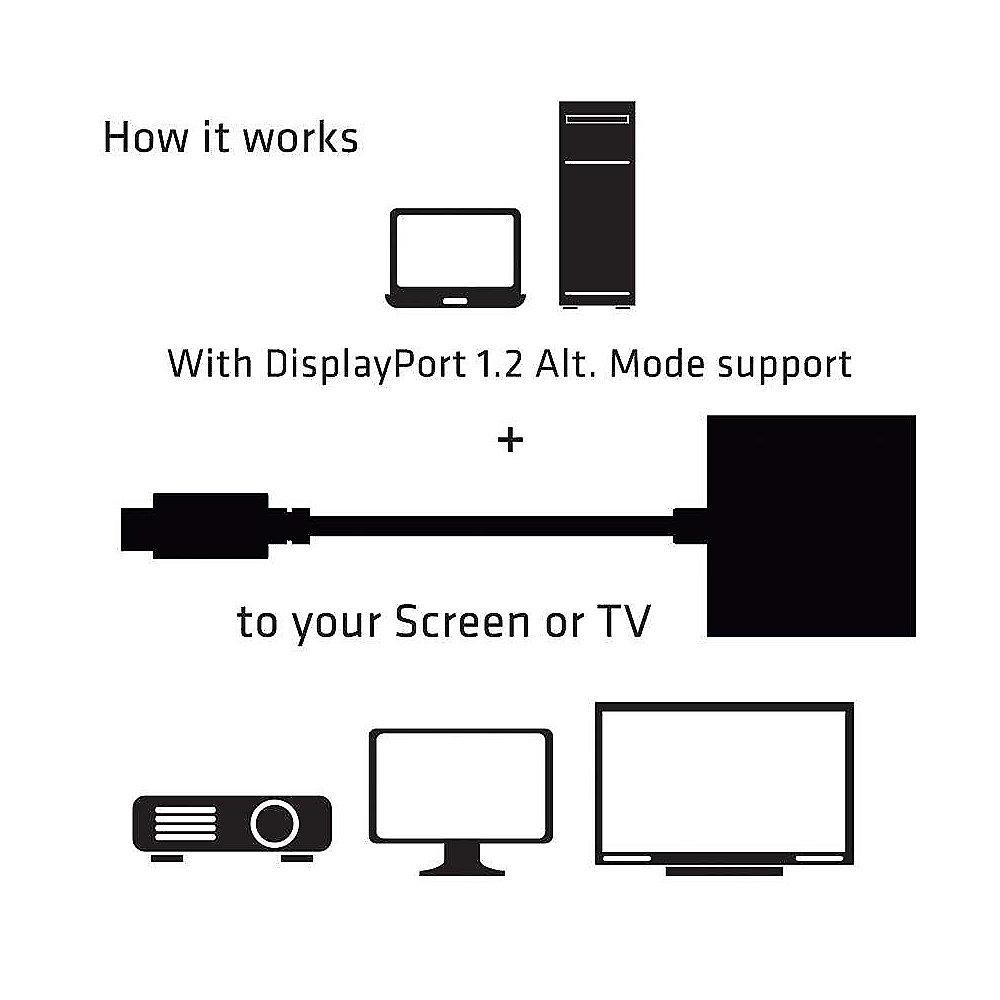 Club 3D USB 3.1 Adapterkabel Typ-C zu mDisplayPort 1.2 4K60Hz PD CAC-1509
