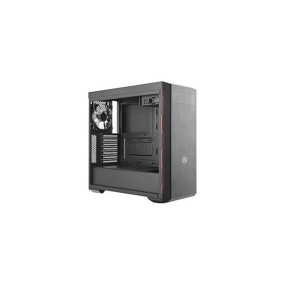 Cooler Master MasterBox MB600L Midi Tower ATX Gehäuse mit Sichtfenster sw/rot