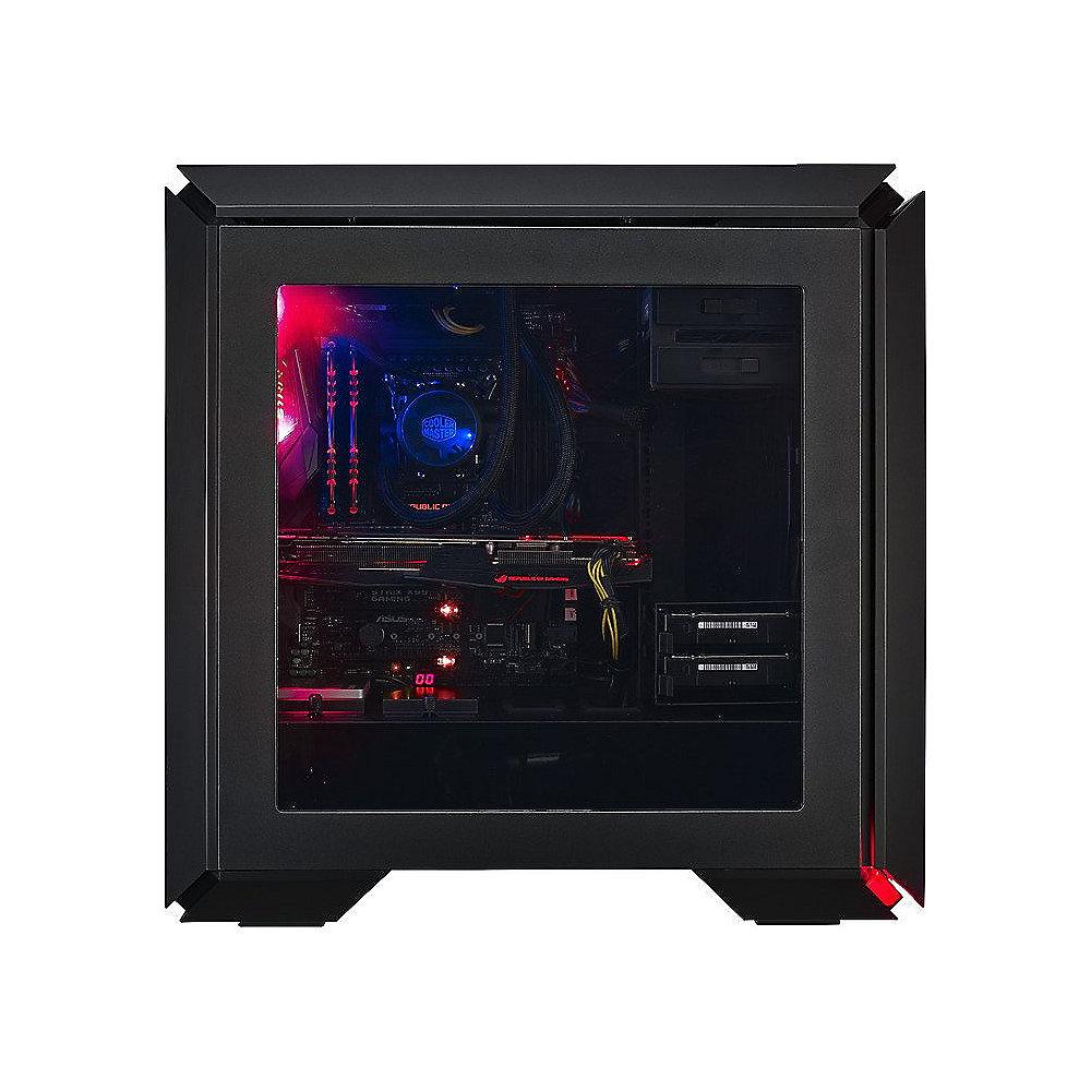 Cooler Master MasterCase Pro 6 Midi Tower ATX Gehäuse Dunkelgrau Fenster Red LED