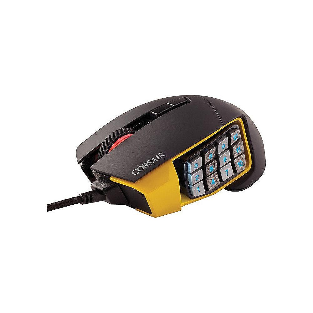 Corsair Optische Gaming Maus Scimitar Pro RGB MOBA/MMO 16.000dpi gelb