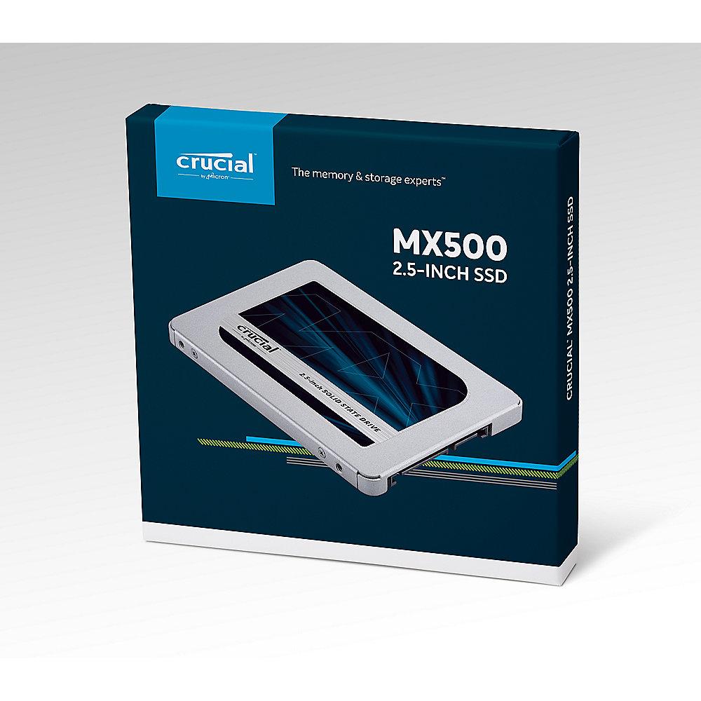 Crucial MX500 SSD 2TB 2.5zoll Micron 3D TLC SATA600 - 7mm, Crucial, MX500, SSD, 2TB, 2.5zoll, Micron, 3D, TLC, SATA600, 7mm