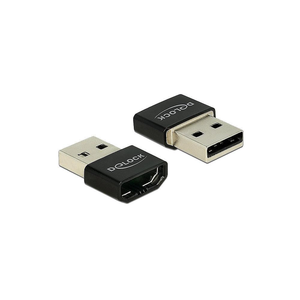 DeLOCK Adapter HDMI-A zu USB 2.0 A Bu./St. 65680 schwarz, DeLOCK, Adapter, HDMI-A, USB, 2.0, A, Bu./St., 65680, schwarz