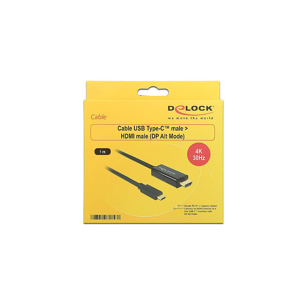 DeLOCK Adapterkabel 1m USB-C zu HDMI 4k 30Hz St./St. 85258 schwarz