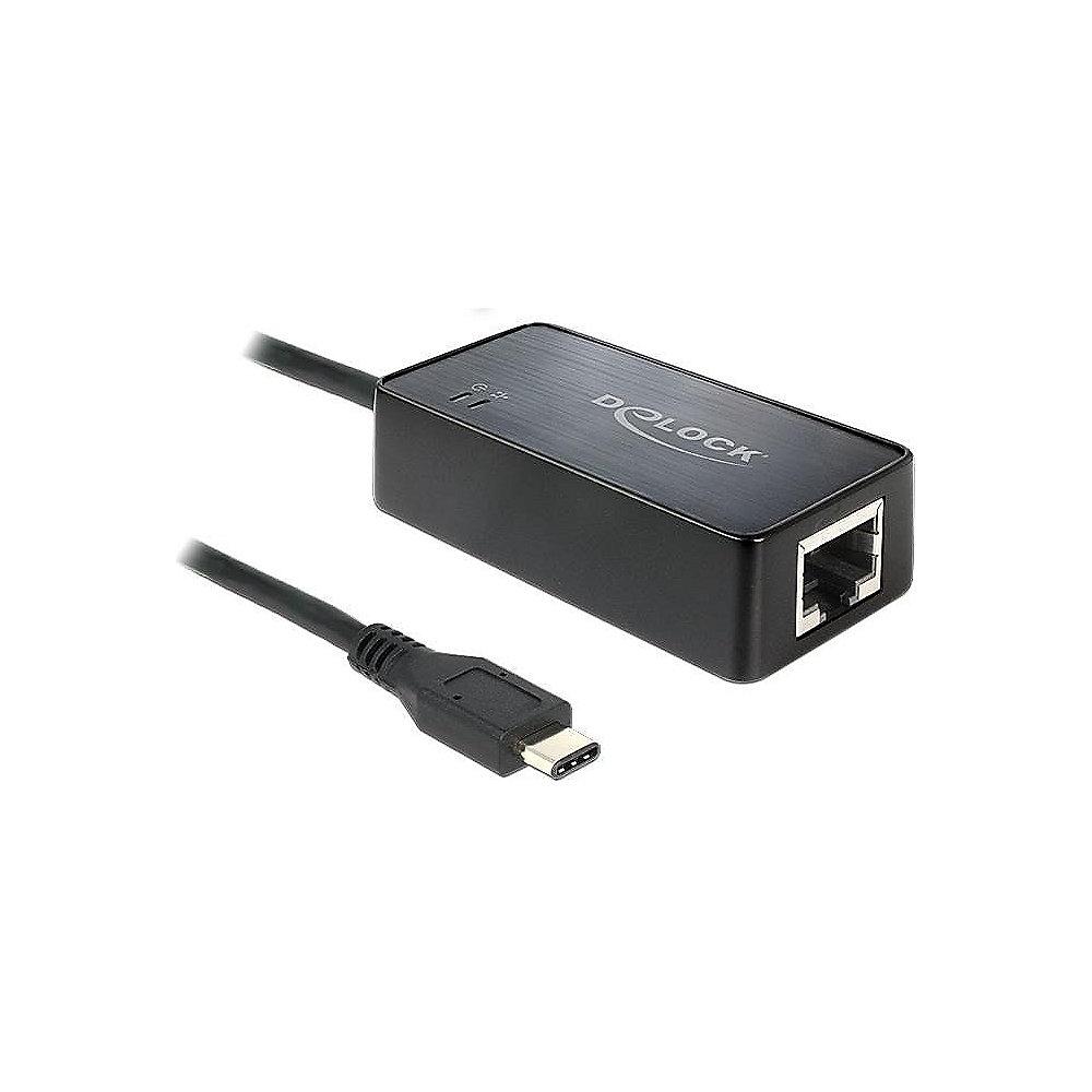 DeLOCK Gigabit Ethernet zu USB 3.1 Gen1 Typ-C Adapter 62642 schwarz, DeLOCK, Gigabit, Ethernet, USB, 3.1, Gen1, Typ-C, Adapter, 62642, schwarz