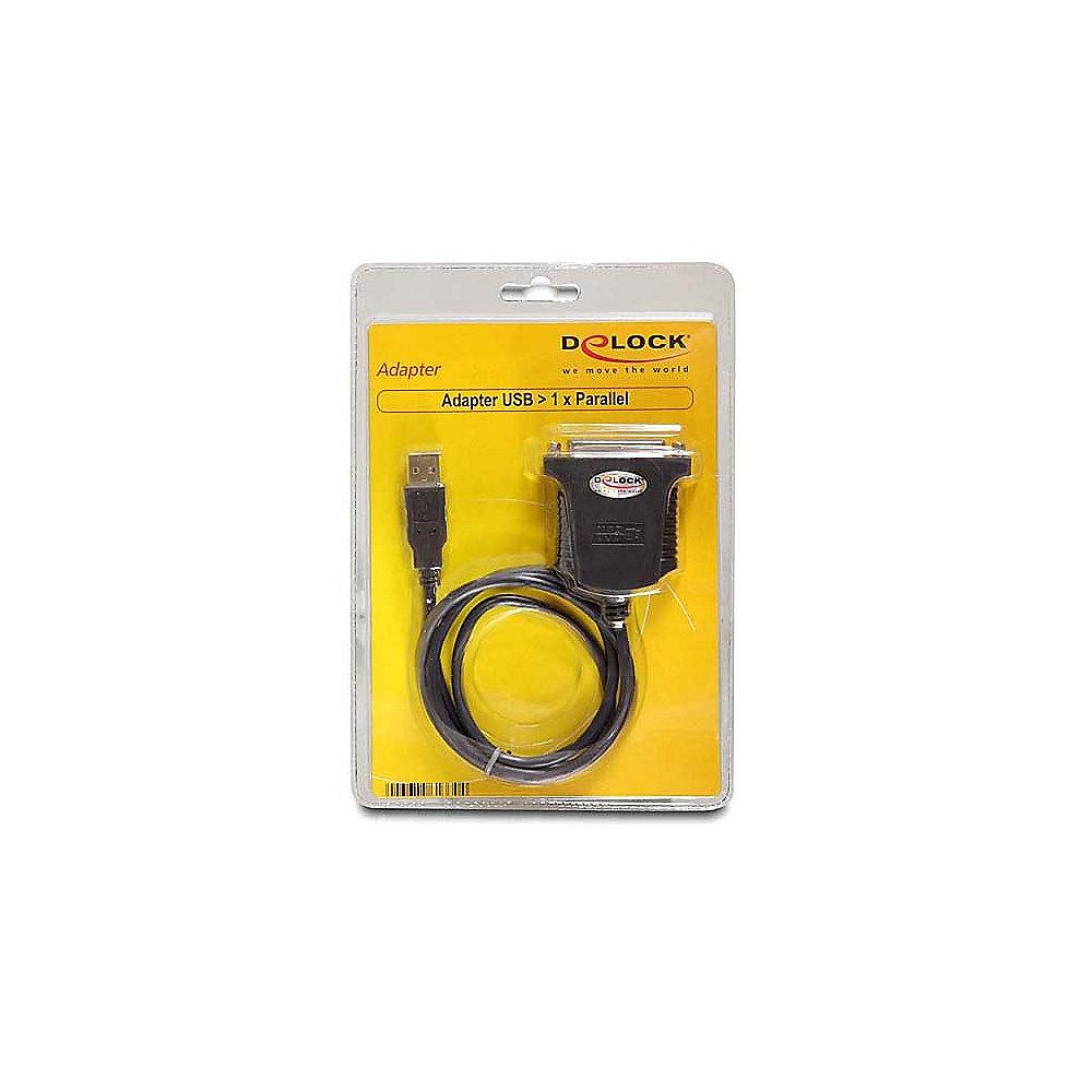 DeLOCK USB 1.1 Parallel Adapter 0,8m Druckeradapter 61330 schwarz