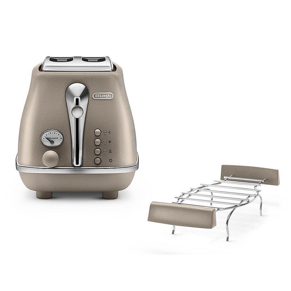 DeLonghi Icona Elements CTOE 2103.BG 2-Schlitz-Toaster Beige, DeLonghi, Icona, Elements, CTOE, 2103.BG, 2-Schlitz-Toaster, Beige