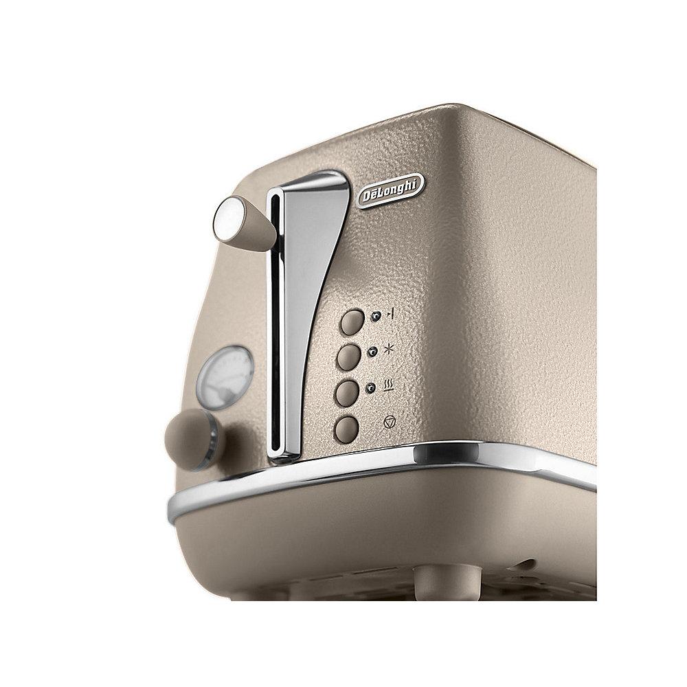 DeLonghi Icona Elements CTOE 2103.BG 2-Schlitz-Toaster Beige, DeLonghi, Icona, Elements, CTOE, 2103.BG, 2-Schlitz-Toaster, Beige