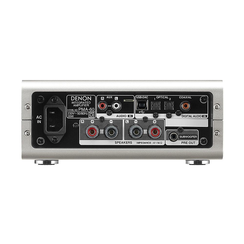 Denon PMA-60 Digitaler Stereo-Vollverstärker, mit Bluetooth in schwarz/silber