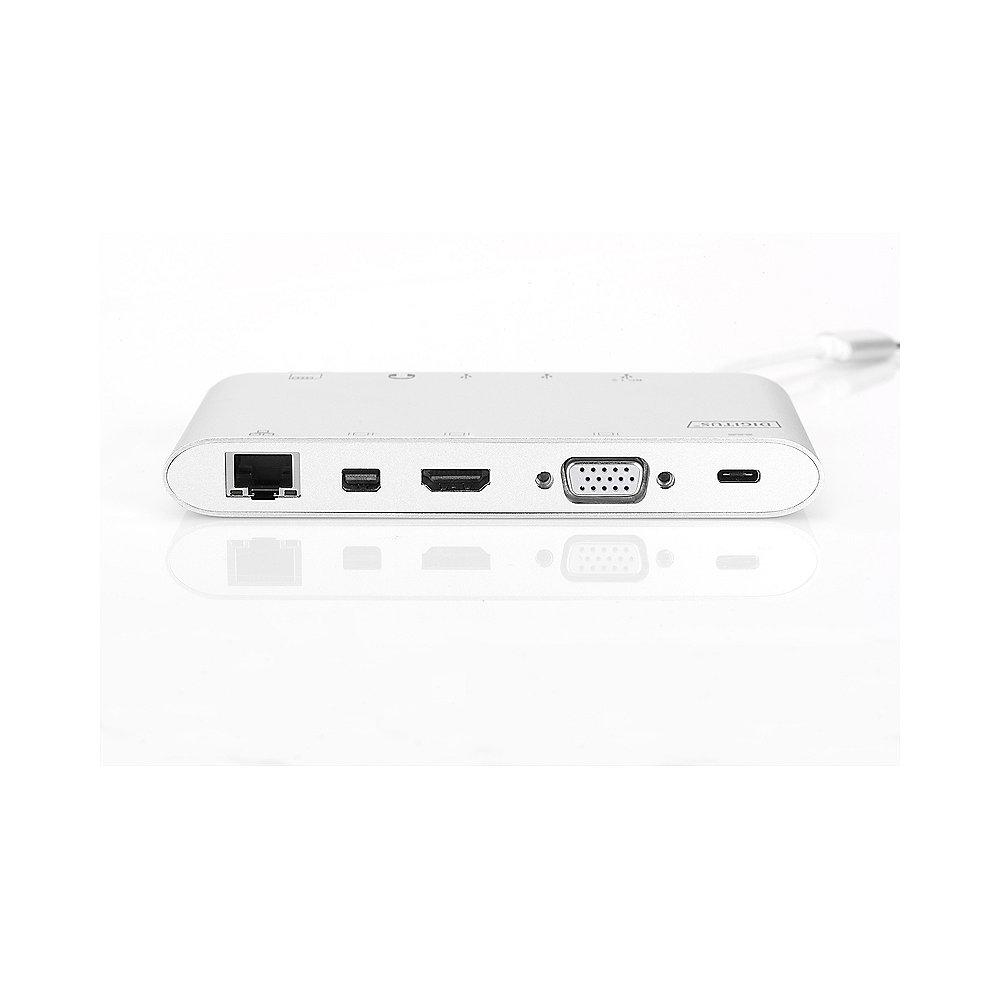 Digitus Universal Docking Station USB Typ-C UHD silber, Digitus, Universal, Docking, Station, USB, Typ-C, UHD, silber