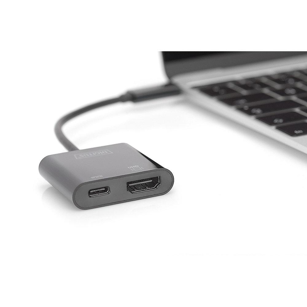 DIGITUS USB 3.1 Typ-C zu HDMI Grafikadapter USB-C PD schwarz DA-70856