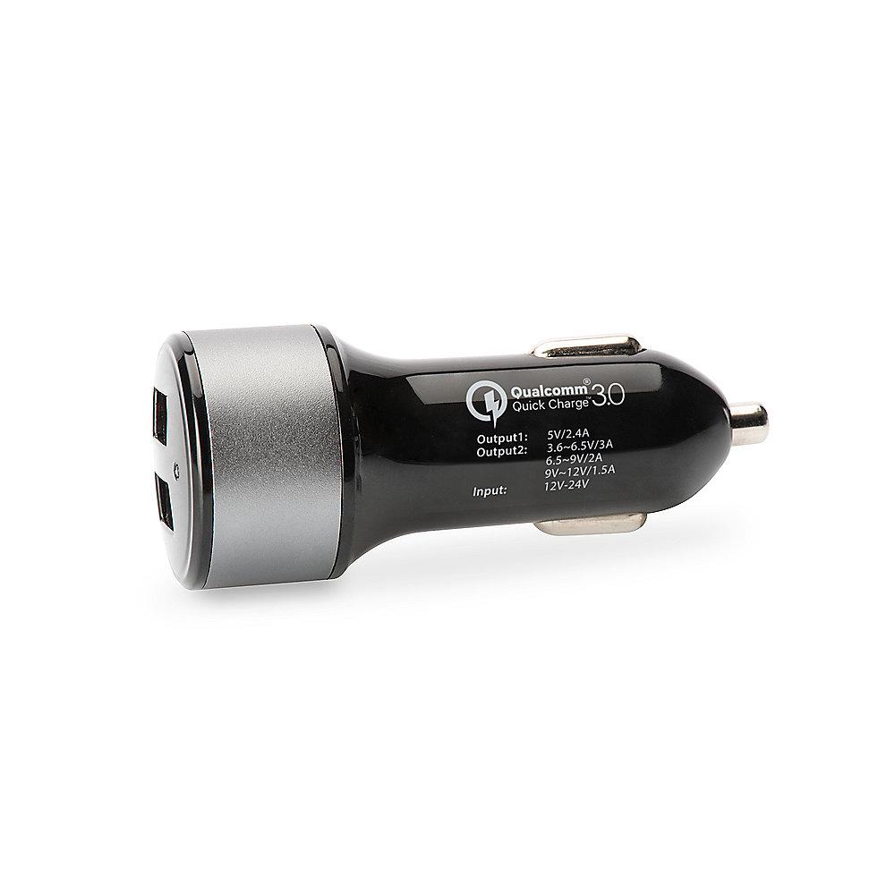 ednet 2-Port USB Quick Charge 3.0 Car Charger schwarz