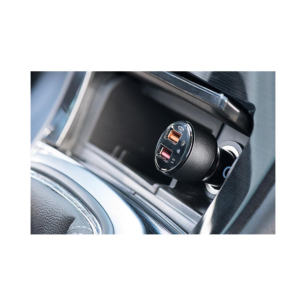 ednet 2-Port USB Quick Charge 3.0 Car Charger schwarz
