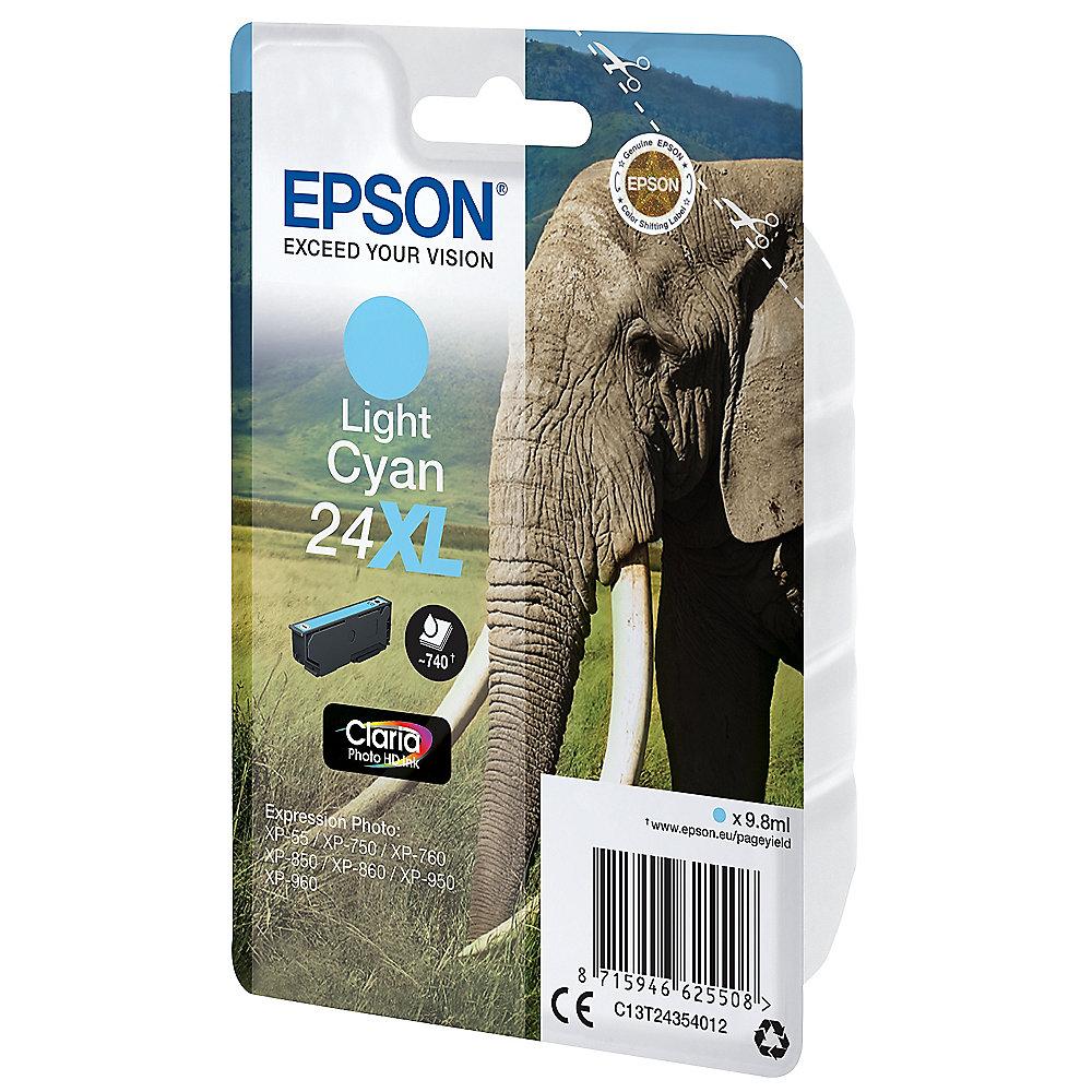Epson 24XL Original Druckerpatrone Cyan hell hohe Kapazität T2435